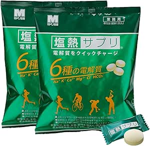Midori Anzen Salt Heat Supplement, Lemon, Commercial Use, 5.6 oz (168 g), Approx. 120 Tablets / Individually Packaged, Set of 2 Bags
