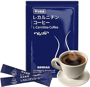 Meiji Pharmaceutical L-Carnitine Coffee, Slim Coffee, Instant Coffee Powder, 0.1 oz (3 g) x 20 Packets, Inulin, Whey Protein, Chlorogenic Acid, Coconut Shell Activated Carbon, Plant Enzymes, Stick