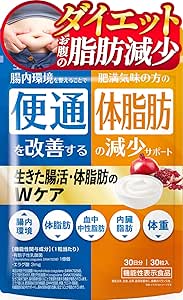 Live Gut Health & Body Fat Reduction Double Care: Spore-forming Lactobacillus, Ellagic Acid, Indigestible Dextrin, Carnitine, Salacia, Coenzyme Q10. Domestically GMP Manufactured. Functional Food Supplement. Shin Nippon Health.