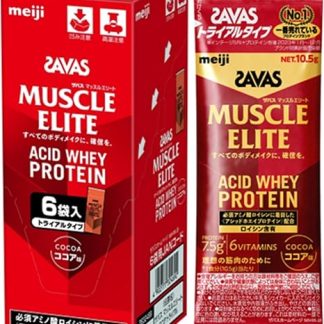 Savas Muscle Elite Cocoa Flavor, Trial Type, 0.4 oz (10.5 g) x 6 Bags, Meiji