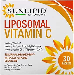Liquid Supplement, Liposom Vitamin C, 1,000 mg, 30 Packets, Sunflower Blend, 0.2 fl oz (5.0 ml) x 30 Packets