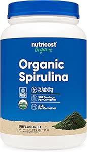 Nutricost Spirulina Powder 2LB 907 Servings, Non-Flavored - Gluten Free, Non-GMO