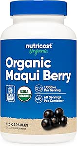 Nutricost マキベリー（オーガニック）500mg×2 120カプセル 非遺伝子組み換え グルテンフリー ニュートリコスト