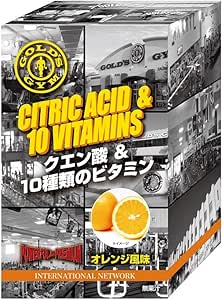 Gold's Gym Citric Acid Powder, Orange Flavor, 14 Packets