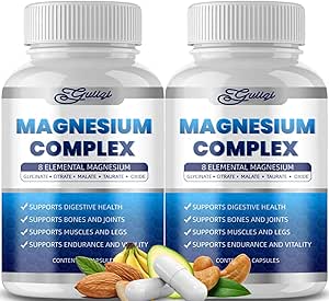 Magnesium Complex 8 in 1 Supplement - 8 Elemental Magnesium 1000mg, Vegan Non-GMO - 90 Capsules (2)