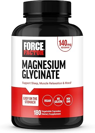 Force Factor, Magnesium Glycine, 180 Vegetable Capsules (70 mg per capsule)