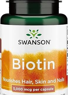 Swanson Biotin Vitamin B7 5000 mcg 100 Capsules
