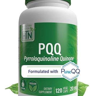 Health Thru Nutrition PQQ 20mg 120 Capsules Pyrroloquinoline Quinone Supplement - Pure PQQ Vegan Certified Non-GMO Gluten-Free Capsules