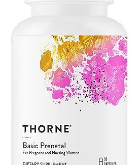 Thorne Basic Plenatal Multivitamin for Pregnant Women, Folic Acid and Choline, 90 Capsules, Set of 1 [Total 90 Tablets / 30 Day Supply]