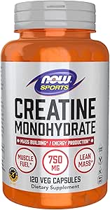 Now Foods Creatine Monohydrate, 120 Caps 750 mg