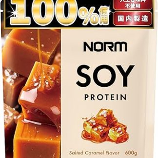 NORM Soy Protein, Salted Caramel Flavor, 21.2 oz (600 g), 100% Plant-Based Soy Protein, Amino Acid Score 100, Low Fat, High Protein, No Artificial Sweeteners, Made in Japan, Diet, Muscle Training, for