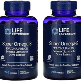 Life Extension Super Omega-3 EPA DHA with Sesame Lignans & Olive Fruit, 240 Softgels -2 Packs