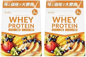 Verifyst 3kg Whey Protein 100mg Mixed Fruit Flavor, Made in Japan, Large Capacity (x 2)