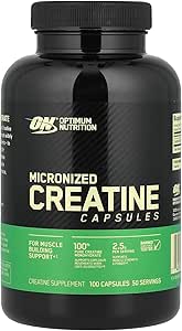 Optimum Nutrition, Micronized Creatine Capsules, 100 Capsules (1.25g Per Capsule)