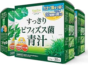 Refined Bifidobacterium Blue Juice, 0.09 oz (2.5 g) x 30 Packets, Set of 3, 90 Day Supply (Powder/2 Billion Bifidobacteria / Barley Grass / Kale / Tomato Leaf / Oligosaccharide / Dietary Fiber / Inulin / Health Food / Made in Japan / Safe / Coprina