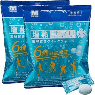 Midori Anzen Salt Heat Supplement, Soda, Commercial Use, 5.6 oz (168 g) (Approx. 120 Tablets Per Package), 2 Bags Set