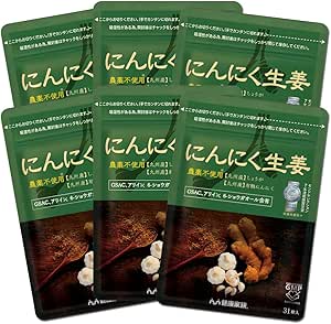 Health Family Garlic Ginger, 31 Capsules, Set of 6 Bags, Warm, Low Odor Preparation, Golden Ginger, Organic Garlic King, Ginger Supplement, Garlic Supplement