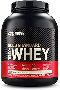 Gold Standard 100% Whey Protein, White Chocolate, 5 lbs (2.27 kg) [Genuine American Manufacturer] [Direct from International Product]