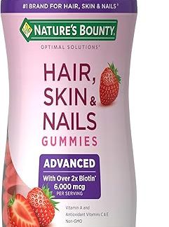 Nature's Bounty Optimal Solutions Advanced Hair, Strawberry, 200 Count