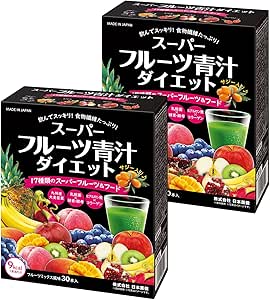 NIHON YAKKEN Super Fruit Green Juice Diet (30 bottles × 2 pieces), Lactic Acid Bacteria, Enzymes, Yeast, Hyaluronic Acid, Collagen, Vitamins, Minerals, Barley Young Leaves, Super Fruit, Super Food