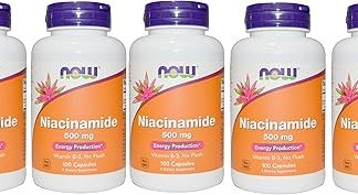 NOW FOODS, Niacinamide, 500 mg, 100 Capsules (Set of 5)
