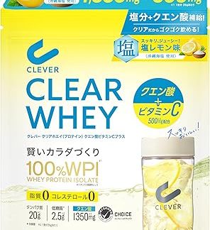 Clever Clear Whey Protein [WPI100%] Muscle Citric Acid Vitamin C Plus Salt Lemon Flavor 416g [Zero Fat, Zero Cholesterol]