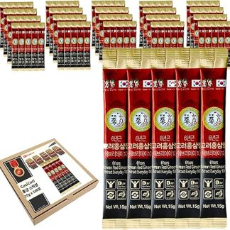 Korean Made Korean Red Ginseng Concentrate Everyday 6-Year Root Red Ginseng Concentrate Pouch Type Easy Charging (15ml x 100 Packs)