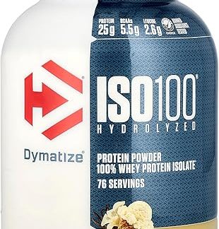 Dymatize, ISO100 Hydrolysis, 100% Whey Protein Isolate, Gourmet Vanilla, 5 lbs (2.3 kg)