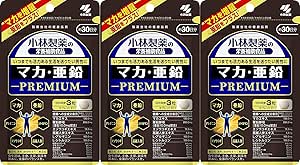 Kobayashi Pharmaceutical Dietary Supplements, Set of 3, Maca Zinc Premium, Approx. 30 Day Supply, 90 Tablets, 90 Tablets (x 3)