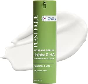 Сыворотка для лица PLANTIFIQUE Gua Sha с биомаслом жожоба | Увлажняющее и антивозрастное массажное масло | Коллаген, ниацинамид, гиалуроновая кислота | Уход для женщин и мужчин | 30 мл