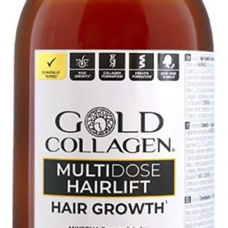 GOLD COLLAGEN Multidose Hairlift – жидкая добавка для волос с коллагеном, гиалуроновой кислотой, биотином, кератином, цинком и укрепляющими витаминами для волос, кожи и ногтей, 300 мл.
