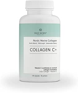 Капсулы Collagène C+ – 120 капсул, 30 порций – Peptides de Collagène Marin Hydrolysé Type 1 pour la Peau, Muscles, Cheveux, Ongles, Articulations, Os, Pratiques Capsules.