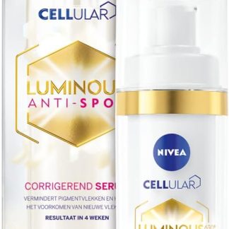 NIVEA Cellular LUMINOUS630 — сыворотка против пигментных пятен для лица, подходит для всех типов кожи, содержит гиалуроновую кислоту и витамин Е.