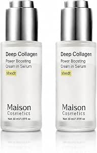Набор из 2 сывороток Maison Deep Collagen для укрепления коллагенового ядра с гиалуроновой кислотой, увлажнения и увлажнения кожи различных типов (30 мл).