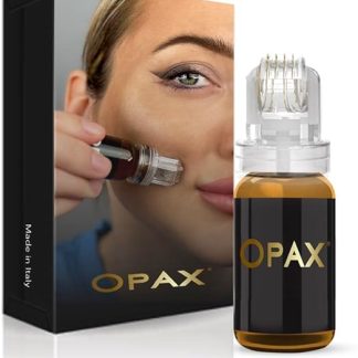 Дермароллер Opax 0,5 мм для микроигольчатой ​​терапии лица, сыворотка для лифтинга кожи 10 мл с гиалуроновой кислотой, коэнзимом Q10, коллагеном и гиалуроновой кислотой, повышает эластичность кожи - Сделано в Италии