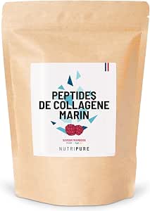 Nutripure | Порошок морского коллагена | для суставов, волос и ногтей, кожи | гидролизованный морской коллаген | пакет 310 г | 1 месяц | малиновый вкус | произведено во Франции