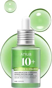 Увлажняющая сыворотка для лица Anua Azelaic Acid 10 для чувствительной кожи, гиалуроновая кислота, ниацинамид, точечный уход, натуральный цвет, веганский продукт, корейский уход за кожей (30 мл)