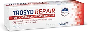 Крем GIULIANI Trosyd Repair 25 г для лечения ран, ожогов, ссадин и повреждений кожи, с гиалуроновой кислотой, лизином, тиамином и хлоридом натрия.