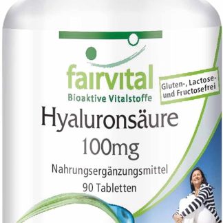 Fairvital | Гиалуроновая кислота 100 мг, веганский продукт - высокая доза - 90 таблеток