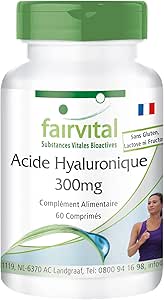 Fairvital Гиалуроновая кислота 300 мг, 60 таблеток, высокая доза, веганский продукт