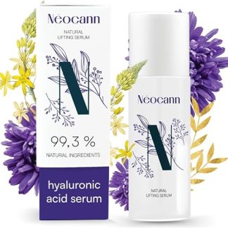 NEOCANN Натуральная сыворотка для подтяжки лица с гиалуроновой кислотой, 50 мл - увлажняющая, против морщин, натуральная, веганская - для лица, шеи и декольте - делает кожу более упругой и напитанной - увлажняющее средство для лица для женщин