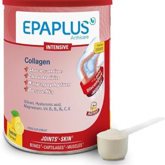 EPAPLUS Arthicare Интенсивный коллаген, порошок, лимонный вкус, гиалуроновая кислота, босвеллия, глюкозамин, хондроитин и силикон, 278,7 г, помогает при болях в суставах.