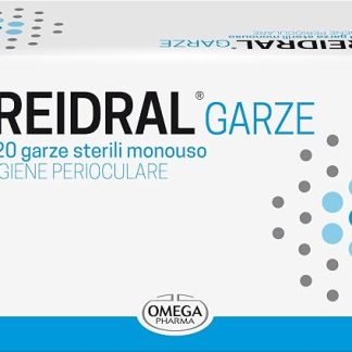 Марлевые повязки OMEGA PHARMA Rehydral, стерилизованные гамма-лучами, с ромашкой, эвфразией, гиалуроновой кислотой, 20 одноразовых штук.