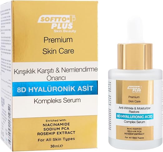 Сыворотка Softto+Plus с антивозрастным комплексом гиалуроновой кислоты 8D