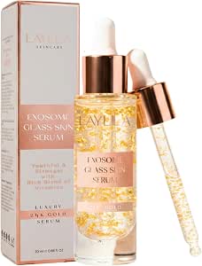 Сыворотка для лица L'AYLLA Exosome Glass Skin Serum — антивозрастная сыворотка с экзосомами, экстрактами годжи и 24-каратного золота — растительные стволовые клетки и гиалуроновая кислота для ультрасияния и восстановления клеток — чистая красота для долголетия.