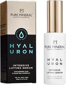 Pure Mineral - Интенсивная гиалуроновая лифтинг-сыворотка для всех типов кожи – укрепляющий эффект, минералы Мертвого моря, оптимальное увлажнение – не содержит силиконов, сульфатов и парабенов – 30 мл