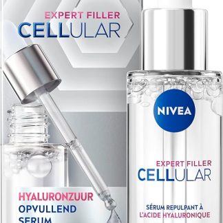 Сыворотка для лица NIVEA CELLULAR Expert Filler с гиалуроновой кислотой и эффектом увеличения объема (1 x 30 мл), антивозрастная сыворотка против морщин и старения, увлажняющий уход для лица, придающий коже увлажненность и упругость, подходит для всех типов кожи.