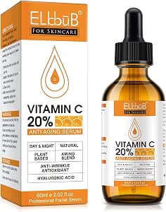 Сыворотка для лица P-Beauty с витамином С, 60 мл, веганская, антивозрастная отбеливающая сыворотка с 20% витамином С, витамином Е и гиалуроновой кислотой, против пигментных пятен, морщин и
