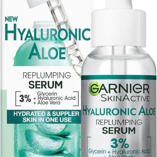 Garnier SkinActive - Гиалуроновая кислота и алоэ вера для придания объема – увлажняющий гель-сыворотка, обогащенная гиалуроновой кислотой и алоэ вера – подходит для всех типов кожи – 30 мл