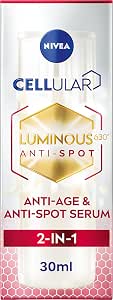 NIVEA Luminous 630 Антивозрастная и противопигментная сыворотка (1 x 30 мл), разглаживающая и увлажняющая сыворотка для лица, антивозрастной уход за лицом с тиамидолом и гиалуроновой кислотой.